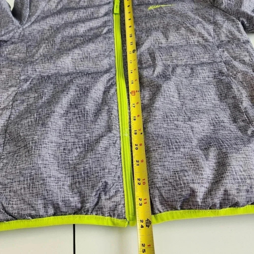 Eddie Bauer Reversible Jacket Boys Black Gray Green Puffer Hooded Down L (14)